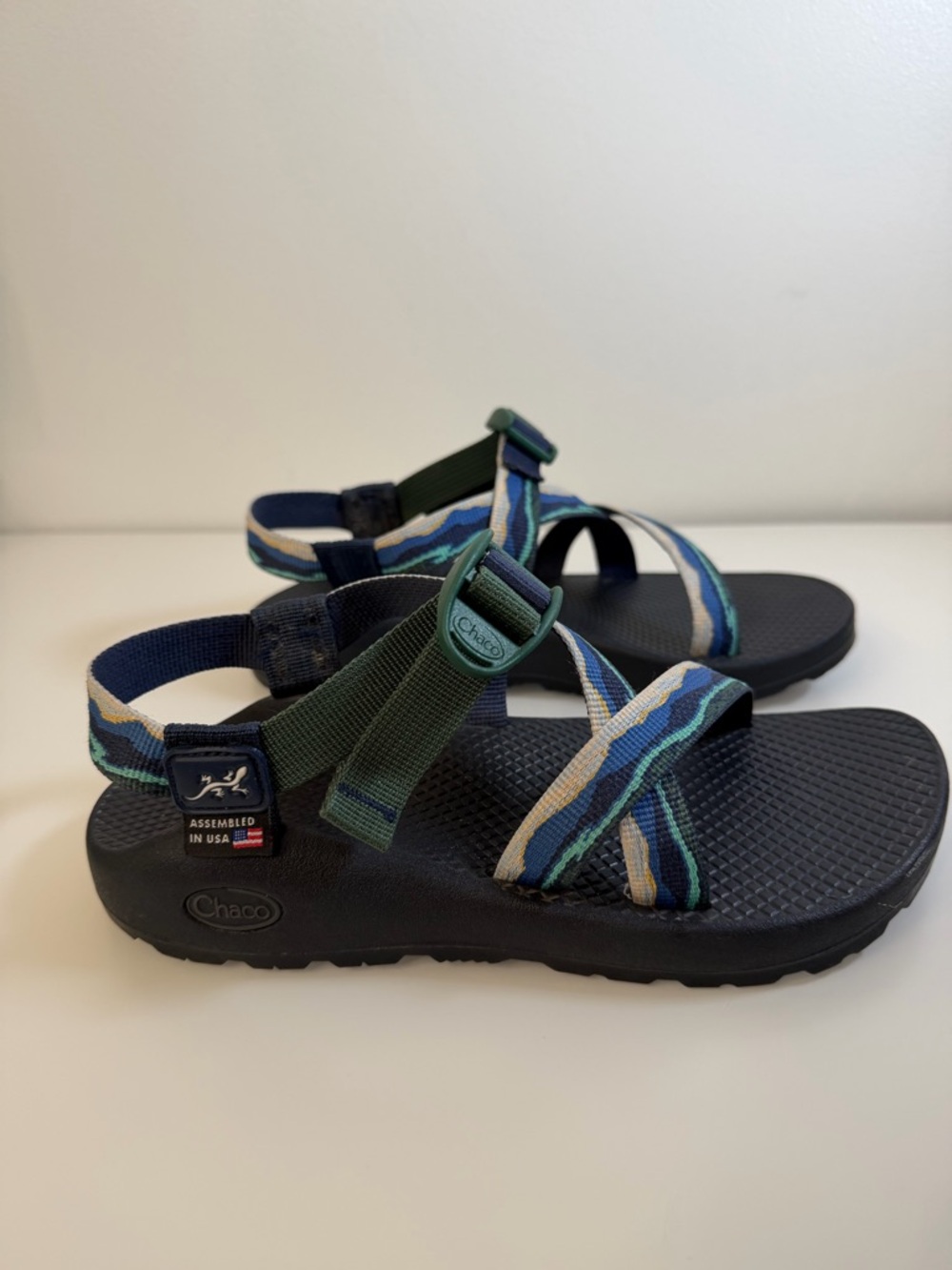 Chaco   Blue Green Strappy Adjustable Strap Outdoor Sandals Size 7 - Picture 3 of 12